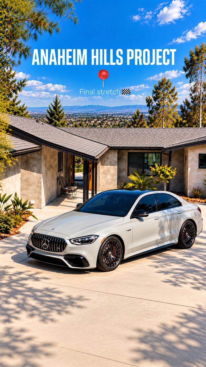 UWP Real Estate Investments Anaheim Hills project promo with home and luxury car